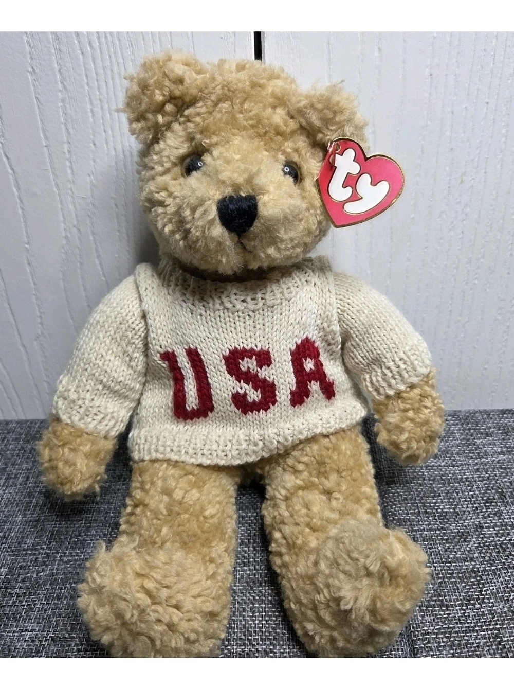 Vintage TY Baby Curly Teddy Bear Plush Brown 1992 Collectible w/ Tags 90s